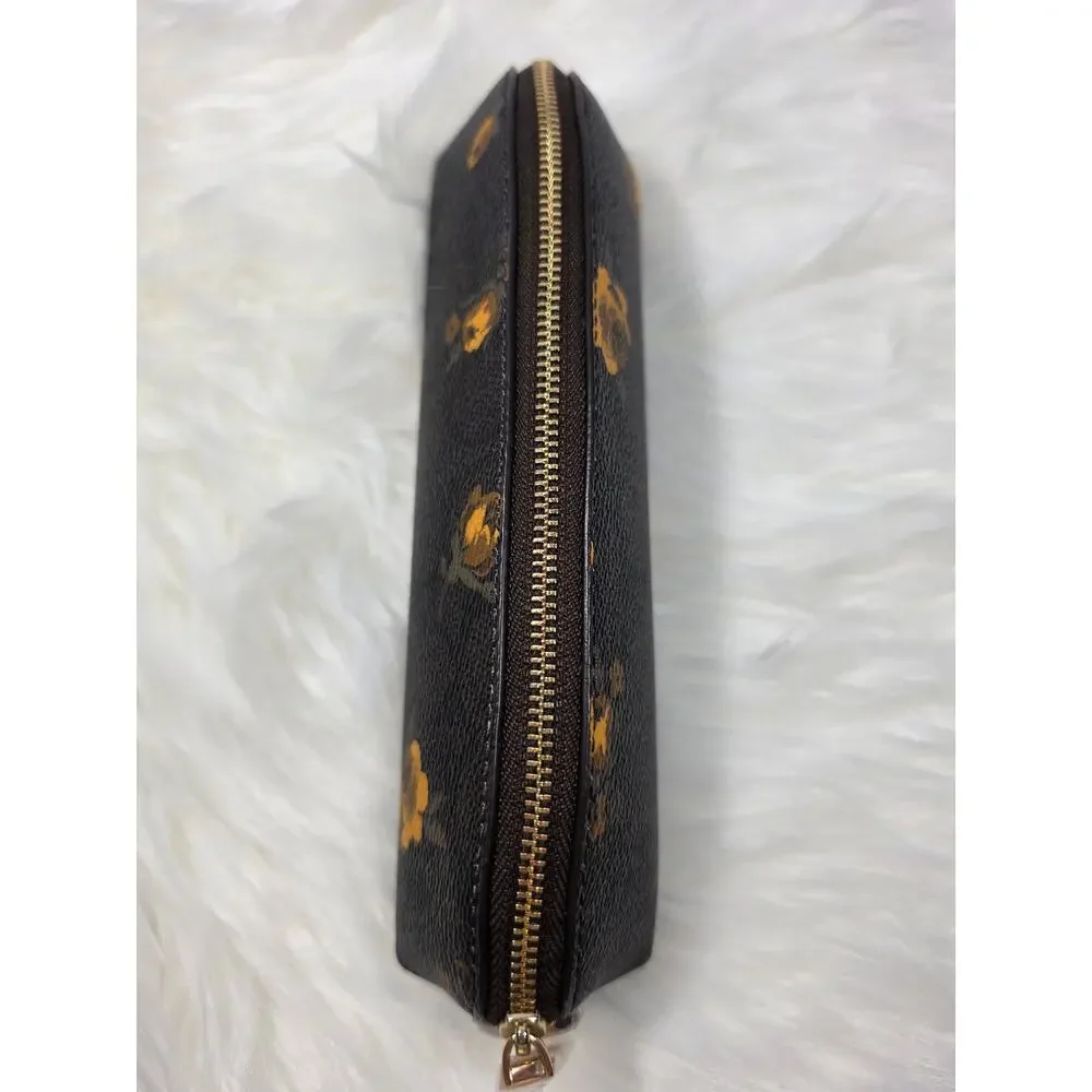 Coach Pencil Case In Signature Canvas With Floral Print CC183